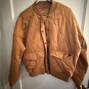 Universal Thread Men's Tan Quilted Bomber Jacket